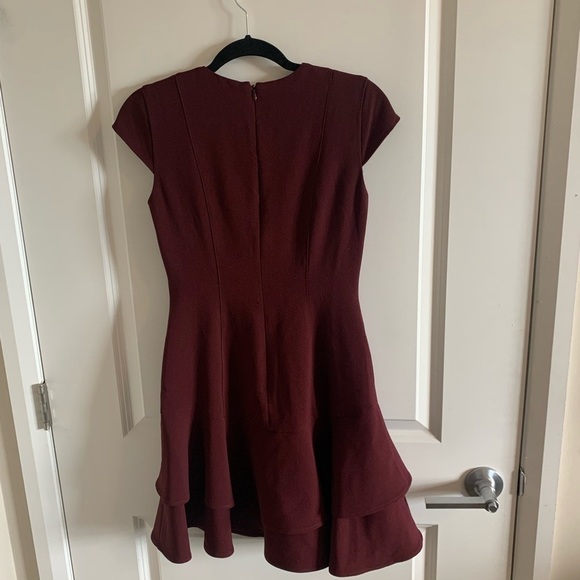 Eliza J Stretch Ruffle Crepe Black Mini Dress 0 - Picture 4 of 12